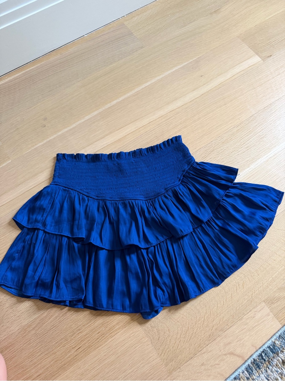 Mustard Seed Royal Blue Ruffled Skater Skirt